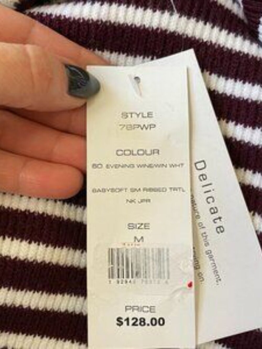 french Connection BNWT Cowl Stripe Ribbed Sweater - Picture 10 of 12